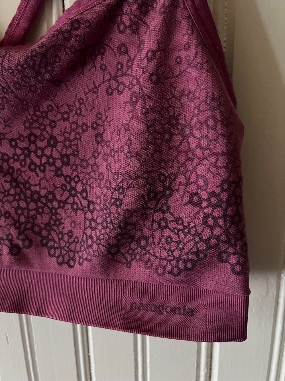 Patagonia Plum Floral-Print Crisscross Sports Bra - Picture 2 of 4